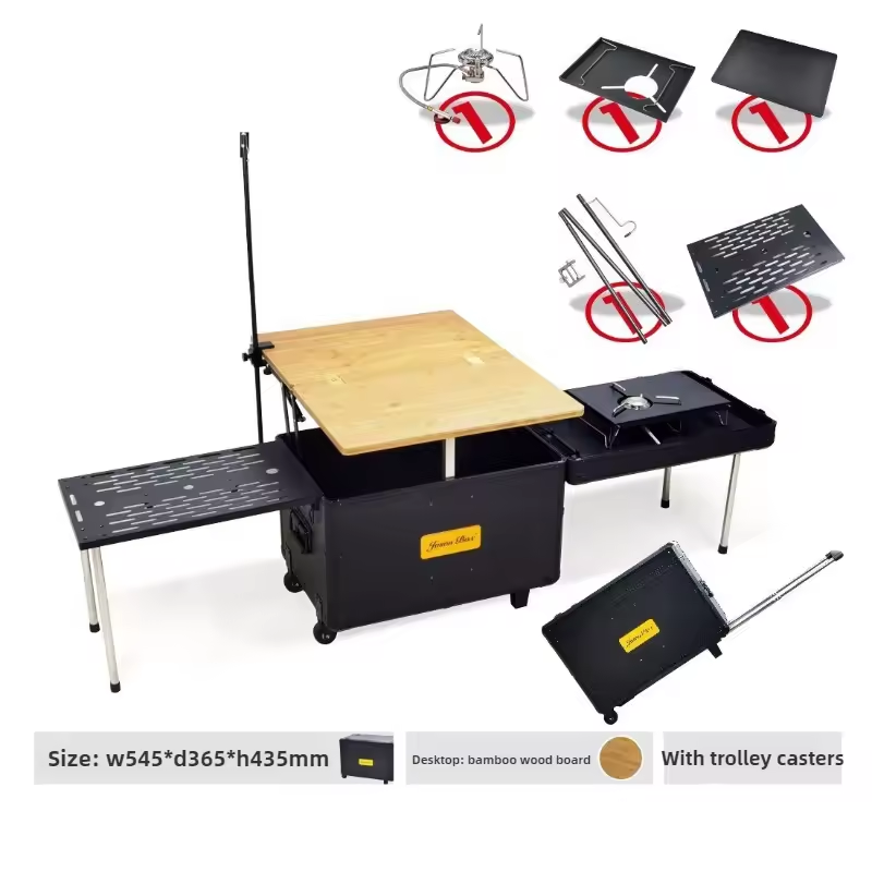 مطبخ و منضدة قابلة للطي مناسبة للتخييم